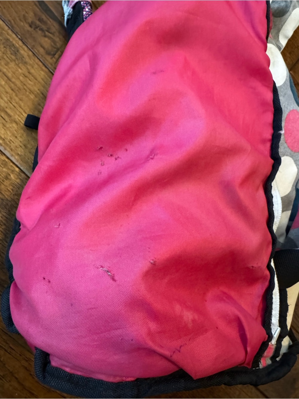 Kavu Rope Bag Polka Dots Pink Navy Gray sling backpack - Picture 5 of 16